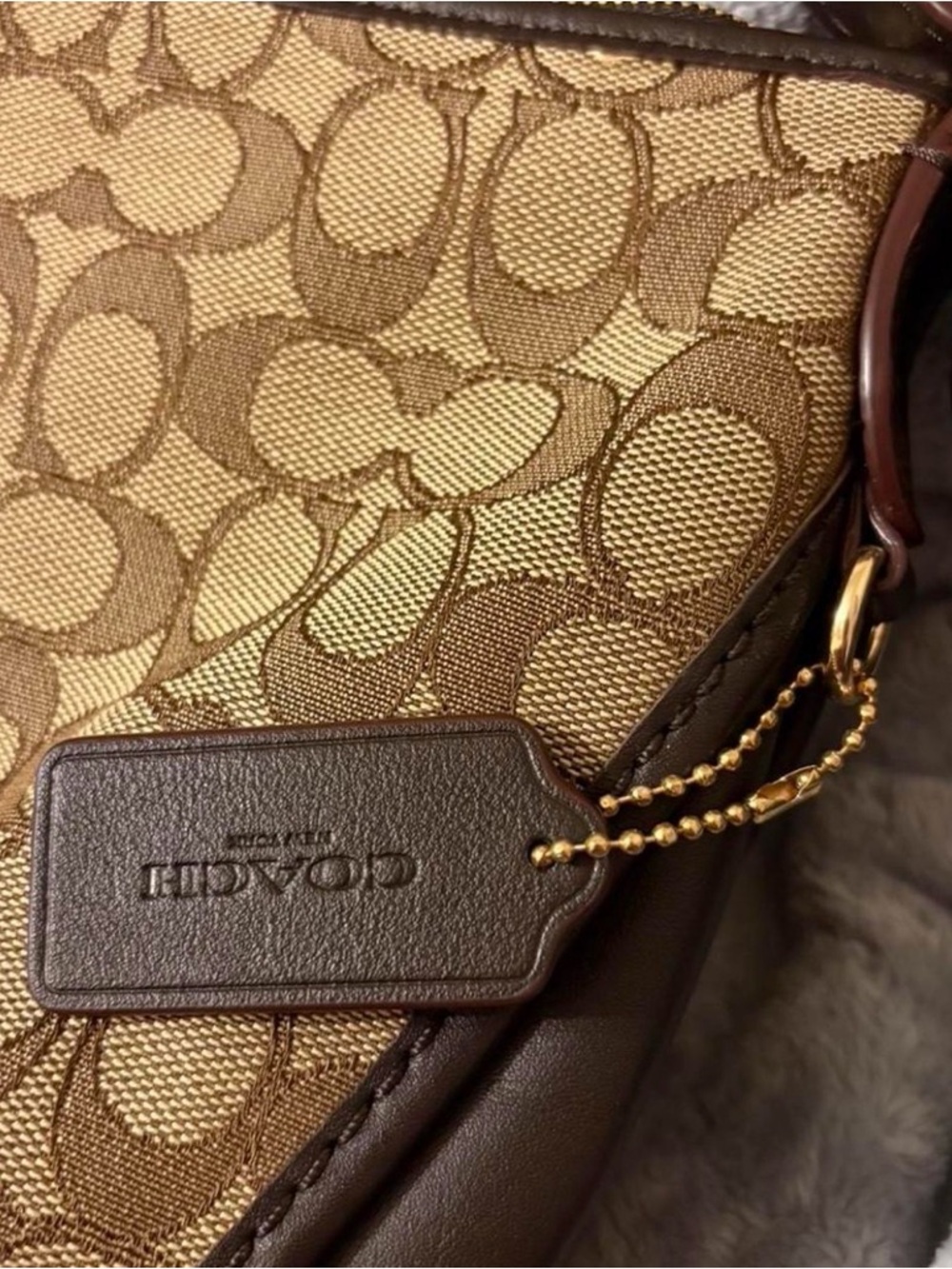 Coach Brown Signature Canvas Crossbody with Dark Leather Trim - Picture 14 of 16